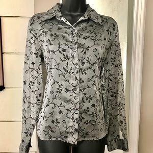 Guess Shiny Slate Gray/Black Blouse